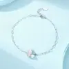 Pulseira de Prata Esterlina S925 com Pérola e Folha de Ginkgo Estilo Floresta Fashionável Versátil Anel de Mão Joias Frescas Atacado Enviar para Namorada Melhor Amiga