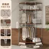 Arara de metal estilo japonês com 60cm de profundidade para instalação, guarda-roupa aberto autoportante, closet, prateleira montada, rack de armazenamento para guarda-roupa