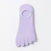 Meias de cinco dedos femininas verão malha fina vazada cor doce respirável de corte baixo antiderrapante sem calcanhar meias curtas de dedo dividido meias de algodão