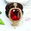 Colgante Huevo de Paloma de Vidrio Rojo Estilo Hong Kong Ai Yu Collar Imitación Rubí Venta al por Mayor Transmisión en Vivo Europea y Americana S5021821