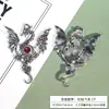 Calavera Estrella Estrella de Cinco Puntas Diamante Rojo Imitación Dragón Volador Adorno de Aleación Accesorios DIY Hecho a Mano Kunai Paquete de Material Oscuro