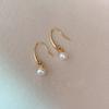 Pendientes de perla sintética de moda simple con aguja de plata s925, gancho para la oreja para mujer, estilo coreano, diseño elegante, pendientes de red rojos para mujer