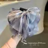 Grampo de Garra Selecionado Cuidadosamente com Temperamento Doce Gradiente Cinza-Azulado Laço de Rede para Rabo de Cavalo Acessório Versátil para Meio Preso