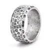 Joyería Transfronteriza para Hombre Estilo Chino Moda Retro Desgastado Martillado Panal Anillo Nicho Elegante Anillo de Banda Ancha Venta al por Mayor
