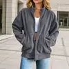 Chaqueta de pana para mujer para la temporada Otoño/Invierno 2026, Chaqueta con cremallera de cuello alto de corte holgado europeo y americano, Chaqueta de trabajo de comercio exterior para mujer