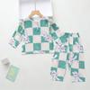Pijama de Verano para Niños Algodón Seda Traje Ropa de Casa para Niñas Delgada Bebé Niños Manga Larga Algodón Seda Traje Aire Acondicionado