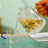 Tetera Fría de Vidrio al por Mayor Olla con Tapa de Gran Capacidad Olla para Jugos Olla Fría Tetera Fría Blanco Frío Botella Abierta Botella de Jugo