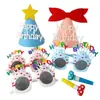 Sombreros de Cumpleaños para Niños, Gafas, Niñas, Niños, Decoraciones de Pastel para Fiesta de Bebé, Montaje de Escena, Lindos y Divertidos