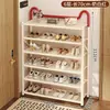 No requiere instalación lindo zapatero estrecho plegable estante de almacenamiento multicapa gabinete de almacenamiento para entrada del hogar gabinete de entrada