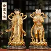 Niño y Niña Dorados de Resina, Niño Dorado Bañado en Oro de la Buena Fortuna, Niña Dragón, Decoración de Salón de Buda para Niño y Niña, Adorno de Estatua de Buda para el Hogar