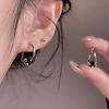 Pendientes de Zirconia Negra 2025 Nuevos de Moda Personalizados de Presión para Mujer con Diseño Único Estilo Geométrico Hueco