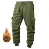 Pantalones Cargo con Forro de Polar para Otoño e Invierno para Hombre, Pantalones Jogger Engrosados, Pantalones Versátiles de Polar, Pantalones Casuales, Pantalones para Exteriores