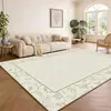 Alfombra de Sala de Estar Vintage Estilo Francés, Tapete para Sofá, Impermeable, Cálido, Estilo Retro, Estilo Lujo Ligero, Lavable, Limpiable con Trapo, Mejora el Ambiente