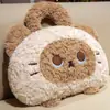 Almohada de Gato Siamés Linda con Orejas Chuecas, Manta para Aire Acondicionado, Cojín para Dormir Dos en Uno Montado en Coche, Almohada para Siesta de Oficina para Niñas
