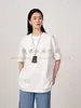 Camiseta de Manga Corta de Algodón Puro de Peso Pesado para Mujer de 300g, Camiseta Trendy de Cuello Redondo de Corte Holgado para Primavera y Verano, Camiseta Básica para Mujer