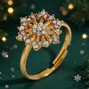 Enfeites de Natal fofo desenho animado alce anel de árvore de Natal conjunto de 6 peças óleo pingando anel ajustável pulseira