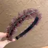 Faixa de Cabelo de Cristal com Malha de Alta Qualidade Antiderrapante Fofa Topo da Cabeça Presilha de Cabelo Fashionável Individual Versátil Acessórios de Cabelo Adereços de Cabeça