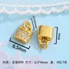 Prata Pura 999 Joias Acessórios DIY Peças Banhadas a Ouro Pingentes de Coração Charms Fio para Pulseira Charms Atacado