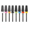 Cabezal de pulido de uñas de acero de tungsteno recubierto de negro, cabezal de lijado para eliminación de uñas cinco en uno con dientes cruzados, adecuado para ambas manos, broca universal para pulir uñas