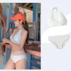 Nuevo Traje de Baño para Mujer Conservador Dividido Baño Termal Bikini Coreano Body Pecho Pequeño Reúne Cintura Alta Cubre Vientre Traje de Baño