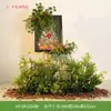 Decoración Navideña Grande Hy-Dk12 con Plantas Verdes Simuladas para Ambiente de Fachada de Tienda y Fondo para Fotos