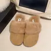 Pantufla de medio pie Baotou estilo francés con forro de felpa, nuevos zapatos de felpa, adecuados para usar al aire libre, pantuflas de algodón de felpa de invierno 2026