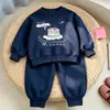 Nuevo conjunto dulce para niños de comercio exterior: sudadera y pantalón jogger, estilo otoño, conjunto de dos piezas de ropa infantil versión coreana de moda para primavera y otoño