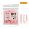 Conjunto de Garfos para Frutas Palitos de Frutas Plástico Descartável Dois Dentes Doméstico Frutas Bolo Sobremesa Garfo Lanche Garfinho