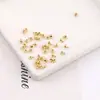 Cuentas Planas de Engaste Colorfast con Chapado en Oro de 14K Cuerda de Cable de Acero para Collares Pulseras Hechas a Mano DIY Cuentas de Posicionamiento Línea de Pesca Cuerda de Cable de Acero Cuentas de Posicionamiento