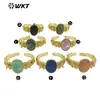 B630 Nuevo Diseño piedra semipreciosa natural oro verde en el estilo antiguo pulsera pulsera de piedra con forma de huevo pulsera abierta