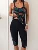 25 Novos Modelos de Biquínis de Duas Peças Plus Size para Mulheres, Calças Longas Conservadoras de Corte Solto, Roupa de Banho de Duas Peças Floral de Alta Elasticidade para Férias Xingcheng