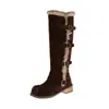 Botas Altas Largas de Invierno del Noreste, Gruesas, con Dobladillo, Cálidas, de Algodón con Felpa, Botas de Nieve de Peluche, para Mujer, Tallas Grandes, Invierno 2026