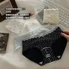 10A Algodón Puro Estampado Floral Pequeño Borde de Encaje Chica Dulce Ropa Interior Extensión de Algodón Puro en la Entrepierna Otoño e Invierno Bragas de Cintura Media