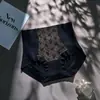 Calcinhas modeladoras de renda de cintura alta para controle da barriga para mulheres, modelagem da cintura sem costura em seda gelo, fundo respirável em seda de amoreira, calcinhas triângulo que levantam o bumbum para mulheres