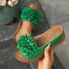 Sandálias de Madeira com Salto Anabela Floral Populares para Mulheres no Comércio Exterior Transfronteiriço, Novas Chinelas Femininas da Moda 2026