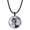 Accesorios de Nuevos Productos Transfronterizos Hoja Exterminadora de Fantasmas Gema del Tiempo Vidrio Collar de Cuerda de Cuero Creativo Colgante Joyería