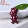 Mineral crudo alto contenido cinabrio arena púrpura caricatura 12 signos del zodíaco colgante lindo colgante de collar accesorios tejidos DIY
