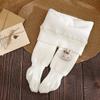 Leggings Grossas Forradas de Lã para Bebês Meninos e Meninas Novos de Outono e Inverno Calças Justas Infantis Panda para Crianças Pequenas Nordeste Cor Sólida