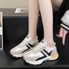 Nuevos zapatos de argán de cintura pequeña de primavera transfronterizos para mujer, zapatos deportivos casuales para papá, zapatos de mujer, zapatos deportivos blancos transpirables de suela gruesa