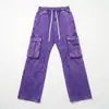Jeans de Pierna Ancha con Salpicaduras Pintados a Medida para Hombre Jeans de Pierna Ancha con Múltiples Bolsillos Estilo Graffiti para Hombre Jeans para Hombre de Marca Trendy Americana