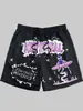 Shorts de Praia Masculino Respirável e Amigo da Pele Verão Novo Estilo Graffiti de Anjo Impressão 3D Malha Solto Confortável Casual