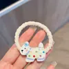 Lazo para el pelo de cachorro a cuadros de dibujos animados lindo estilo japonés Cuerda para el pelo de chica Macaron Ins Accesorio para el pelo dulce de pareja Diadema