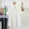 2026 Nueva Camisa Larga de Manga Larga para Mujer Estilo Coreano a Rayas con Cuello, Ropa de Protección Solar, Ropa de Algodón para Mujer