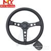 Modificación de Coche de Venta Caliente Transfronteriza Volante de 14 pulgadas P5 Piel Genuina Cuero Mate Volante Plano de Carreras Universal