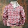 2024 invierno nuevo creativo patrón de rayas chaqueta acolchada de algodón para hombre manga larga cuello alto suéter de media cremallera cuello de suéter forrado de polar