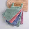 Toalha de Microfibra Coral Estampada Quadrada Pequena para Cozinha, Limpeza de Mesa, Absorvente de Água, Paninho de Louça, Ampliado, Espessado, Esponja de Limpeza