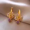 Nuevos Pendientes de Esmalte Morado Medieval Estilo Chino para Mujer Nicho Únicos Gama Alta Nueva Moda 2025 Pendientes de Lujo Accesible