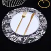 Manteles Redondos de Malla Texturizada de Lujo Ligero Más Vendidos Transfronterizos para Decoración de Ambiente de Fiesta de Banquete Manteles Individuales Desechables de Papel Aluminio Dorado