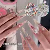 Rhinestones para Unhas Artísticas de Fundo Plano Xiaohongshu 1440 Peças Tamanhos Mistos Coloridos Super Brilhantes Rhinestones Redondos Irregulares Acessórios Populares para Unhas