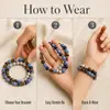 Pulseras europeas y americanas para hombre transfronterizas, piedra de ojo de tigre, lapislázuli, piedra con patrón azul, pulseras elásticas de colores mixtos, joyería de estilo europeo y americano al por mayor